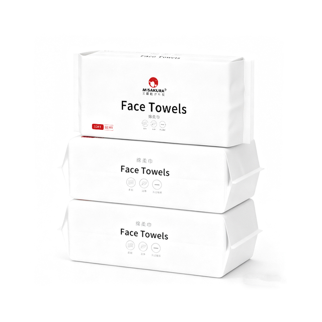 OEM Disposable Facial Washcloths 80gsm Plant Fiber 20x20cm 60pcs